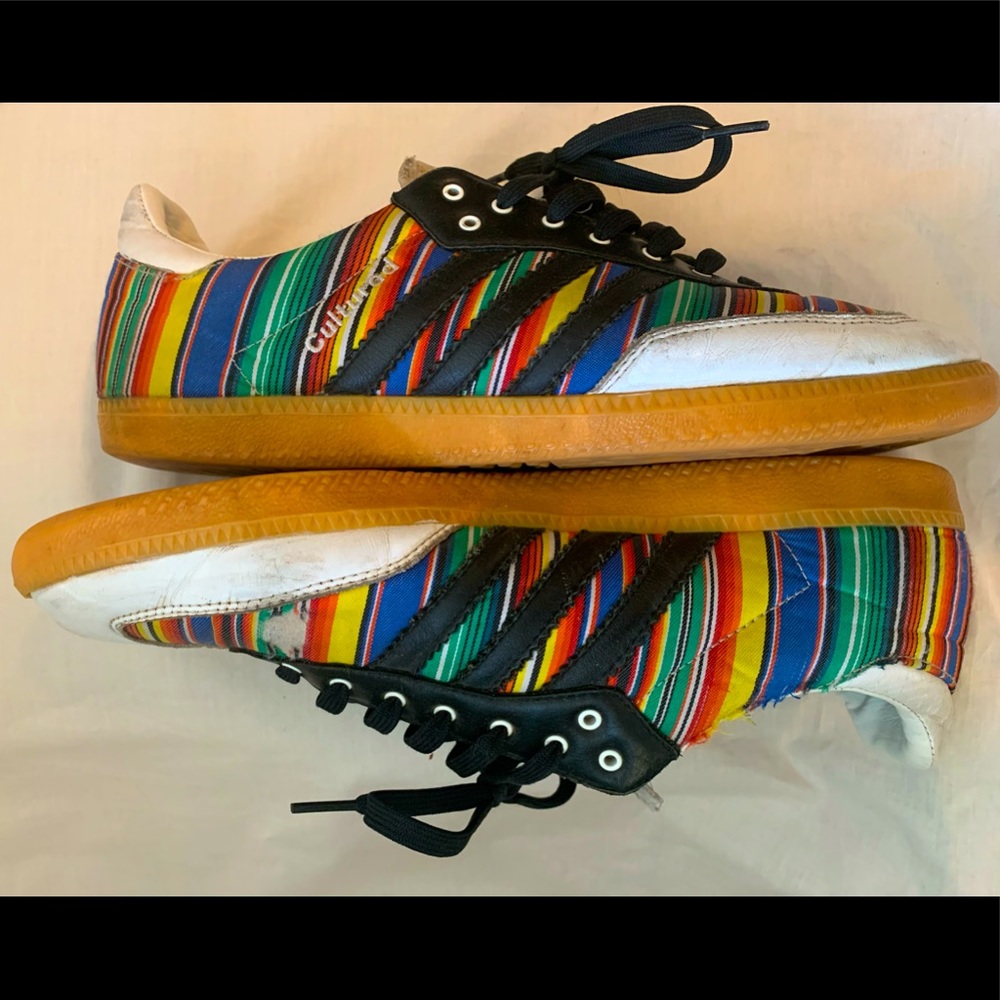 Custom Adidas Samba shoes. Well loved. Size 13.5 but fits like a 13.